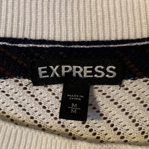 Striped navy blue and white batwing sweater - Picture 3 of 3